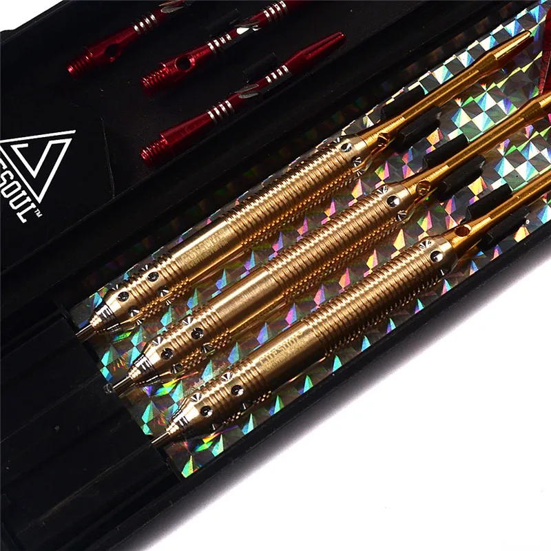 New CUESOUL 3PCS 23g 25g 27g Professional Steel Tip Darts Needle Golden Dart Body With Red Flights High Grade|body jewelry 18 gauge|body heightdart