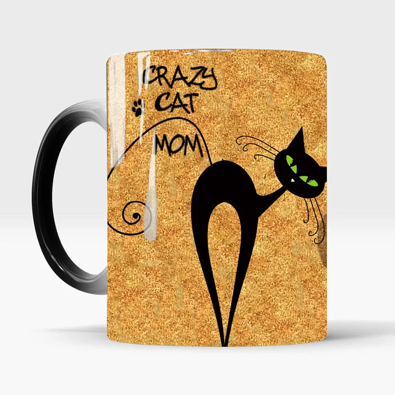 Новинка 2019 волшебная кружка Crazy Cat Mom 350 мл керамические кофейные кружки новинка