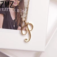 zmz 2019 europeus fashion english letter pendant lovely letter p text necklace gift for momgirlfriend party jewelry