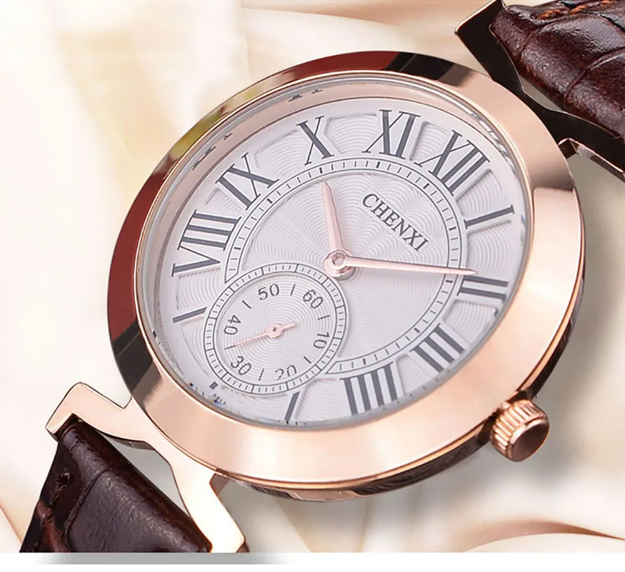 Модные повседневные женские часы с золотыми римскими цифрами водонепроницаемые