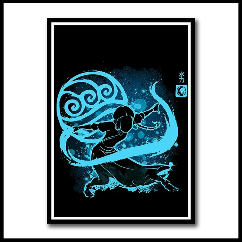 Аватар Последний Airbender покрытые бумажные плакаты настенные художественные картины Домашний Декор Гостиная HD печатные бескаркасные - Цвет: Лиловый