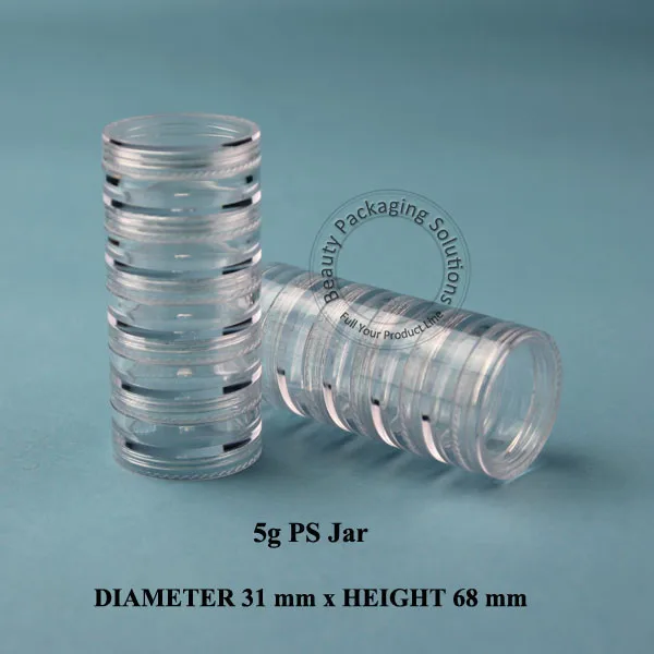 5set/lot Promotion 5g*5 PS Cream Jar Plastic Empty Cosmetic Container Makeup Canister Sample Sub-bottling Packaging | Красота и