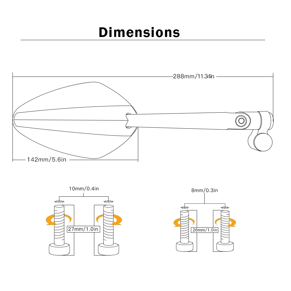 Универсальное алюминиевое боковое зеркало заднего вида для мотоцикла с ЧПУ Kawasaki