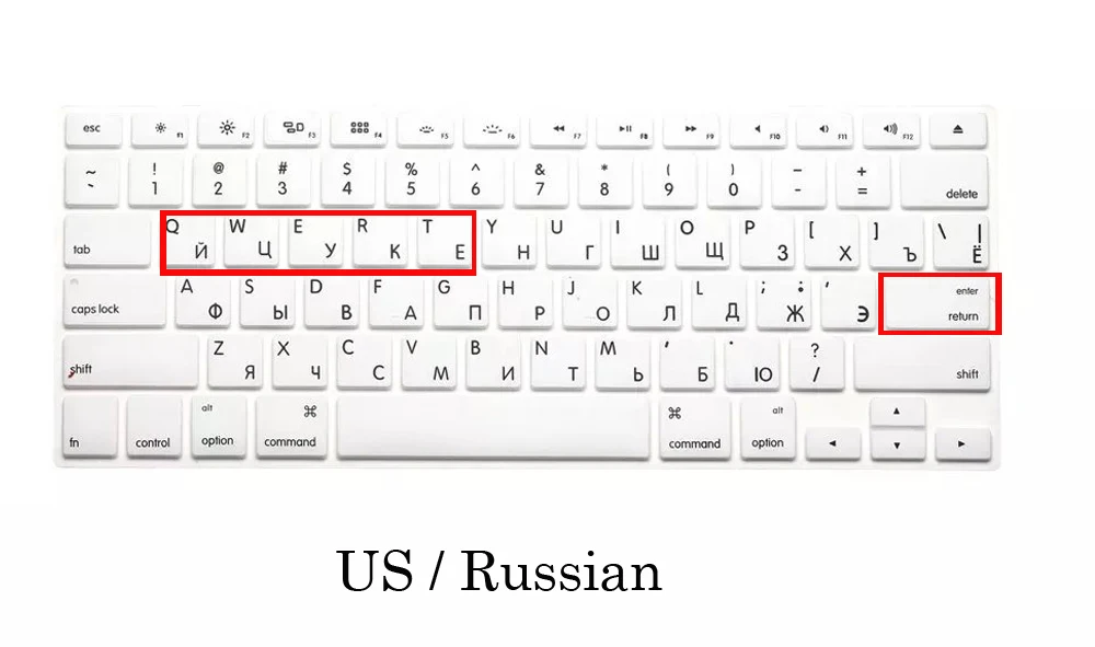 US White ЕС/США силиконовый чехол для Macbook Pro retina 13 15 русская клавиатура A1502 A1398 для Macbook retina 13 15 русская крышка клавиатуры - Цвет: US White