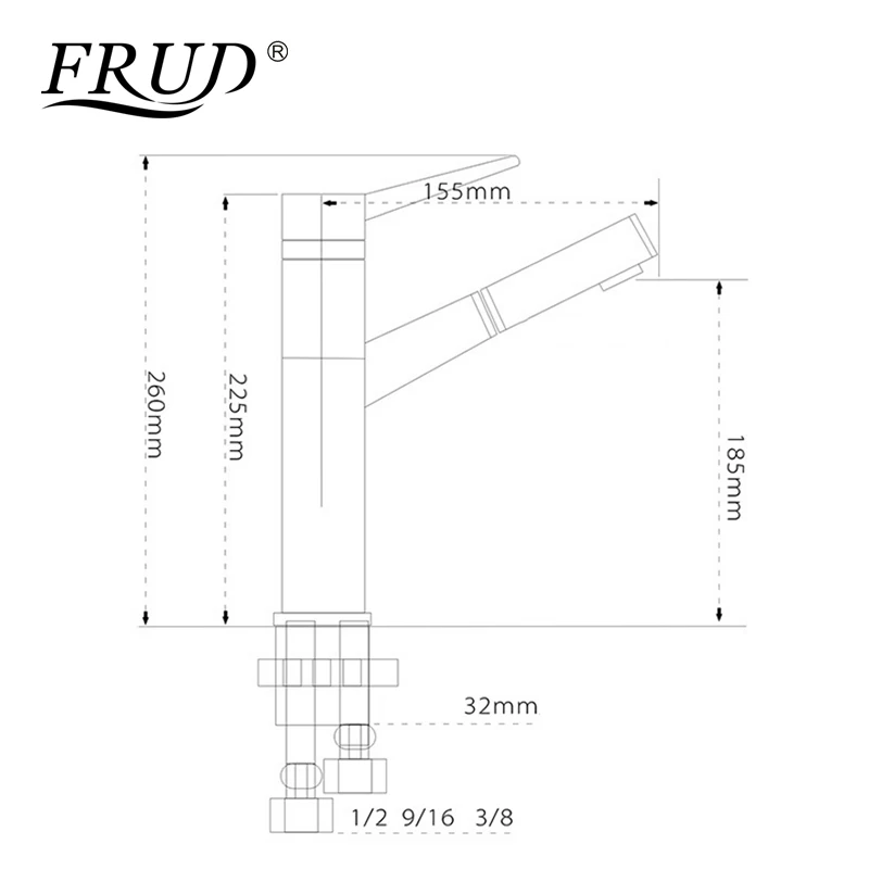 FRUD Новый выдвижной кран для ванной комнаты специальный дизайн одной ручкой