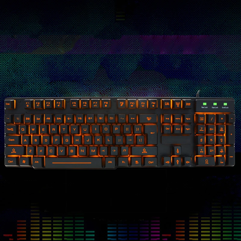 Горячая продажа кабель игровая клавиатура и мышь с подсветкой металлическая