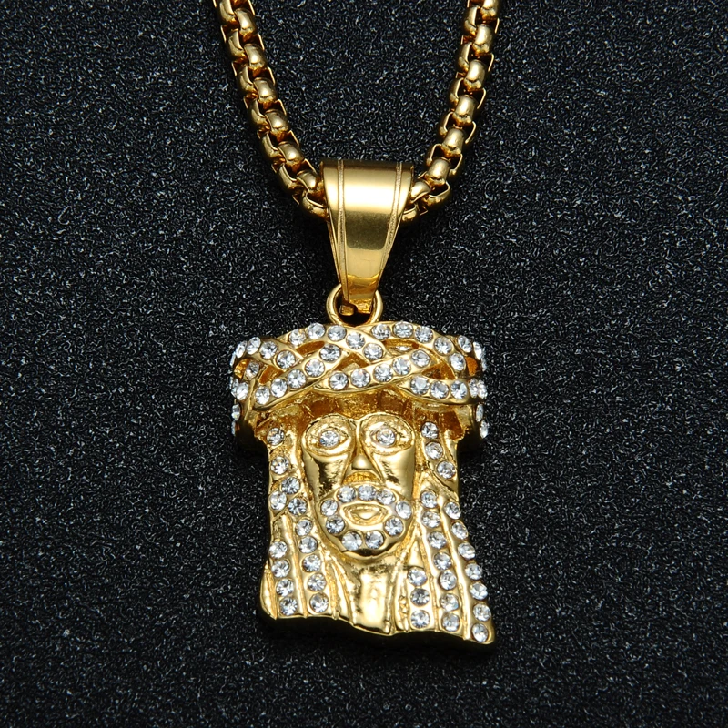 Хип хоп золото цвет титана Нержавеющая сталь Iced Out побрякушки полный горный