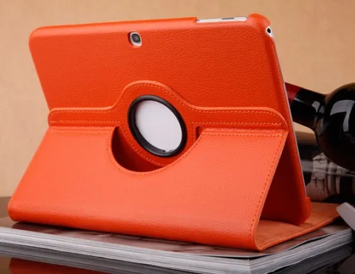 360 Degree Rotating Stand Booklet Flip Smart Cover Case Skin for Samsung Galaxy Tab 3 10.1 Inch P5200 Megenetic PU Leather |