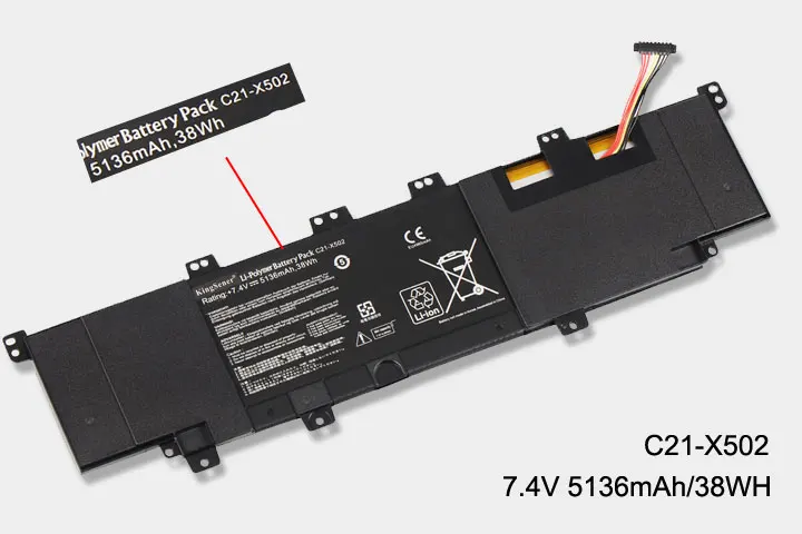 KingSener C21-X502 Аккумулятор для ноутбука Asus VivoBook X502 X502C X502CA S500 S500C S500CA PU500C PU500CA 7,4 V 38WH