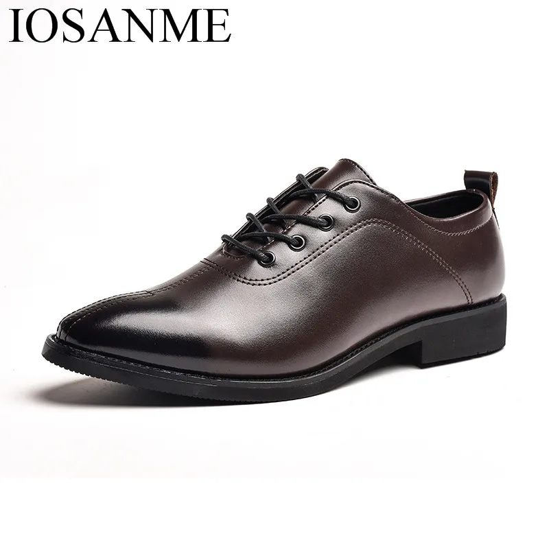 elegant genuine leather formal men shoes italian luxury brand wedding male footwear designer tan work dress oxford for | Обувь