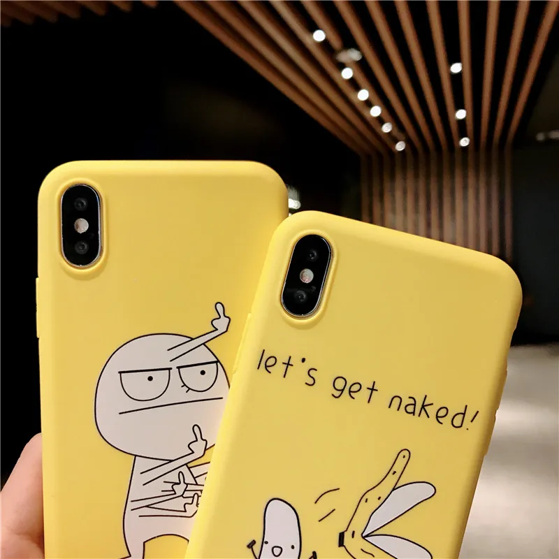 Забавный чехол Bluleki с изображением мультяшного пальца банана для iPhone X 7 8 XR XS Max