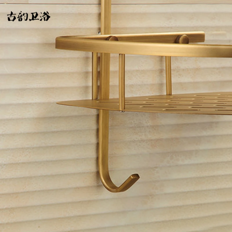 Relics Antique bathroom accessories double basket racks full of copper metal pendant Continental |
