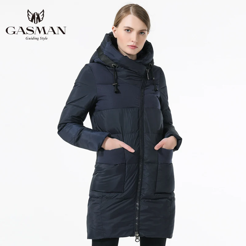 GASMAN 2019 Зимняя женская куртка пуховик женский зимний с капюшоном теплая длинным