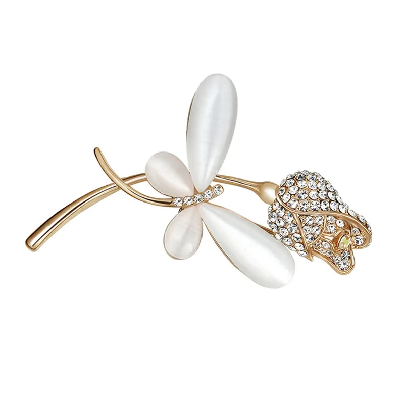 

Fashion Animal Cat Fox Shaped Brooch Pins For Women Rhinestone Simulated Pearl Flowers broche Jewelry Accessories