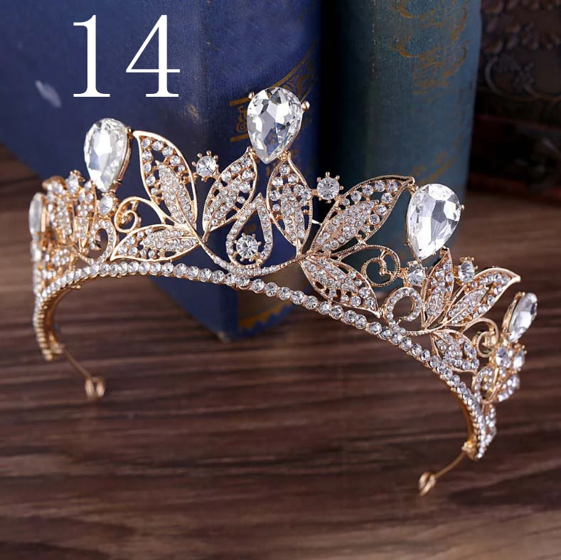 Роскошные серебряные, Синие стразы, Золотая свадебная тиара, корона королевы, диадема, Корона невесты, головной убор, свадебные аксессуары для волос, тиара
