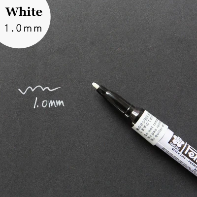 LifeMaster Sakura paint Marker Pen-Touch золото/серебро/белый 0,7 мм/1 мм/2 мм маркировка на любой вещи стекло/ткань/Металл DIY дизайн поставки - Цвет: 1mm White