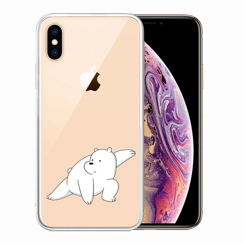 Soft Silicone Clear TPU Case for iPhone 11 Pro Max XS XR X 8 Plus 7 6S 5S 5 SE Durable We Bears Cover |