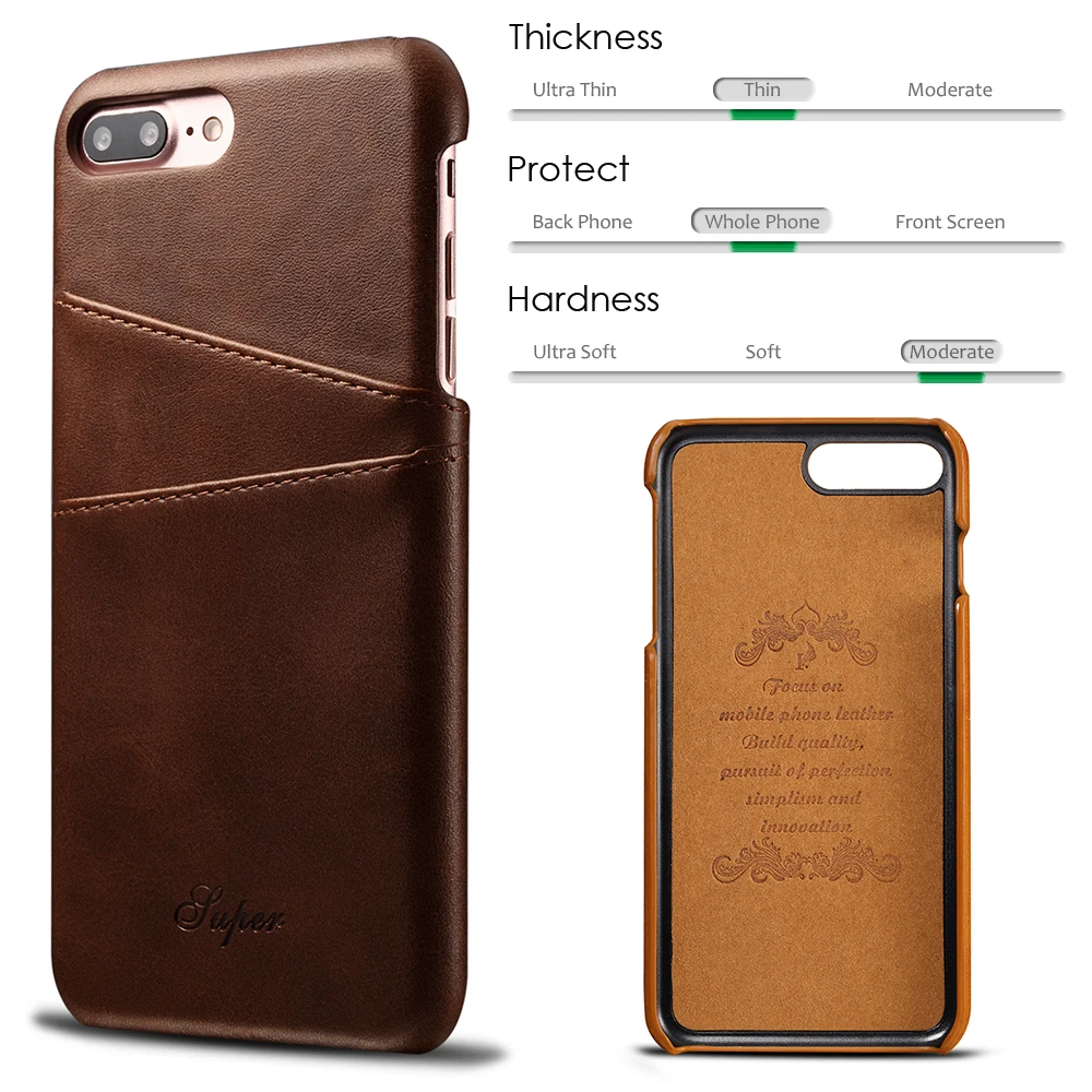 Тонкая задняя крышка JONSNOW из коровьей кожи для iPhone 6s 7 8 Plus ультра тонкий чехол