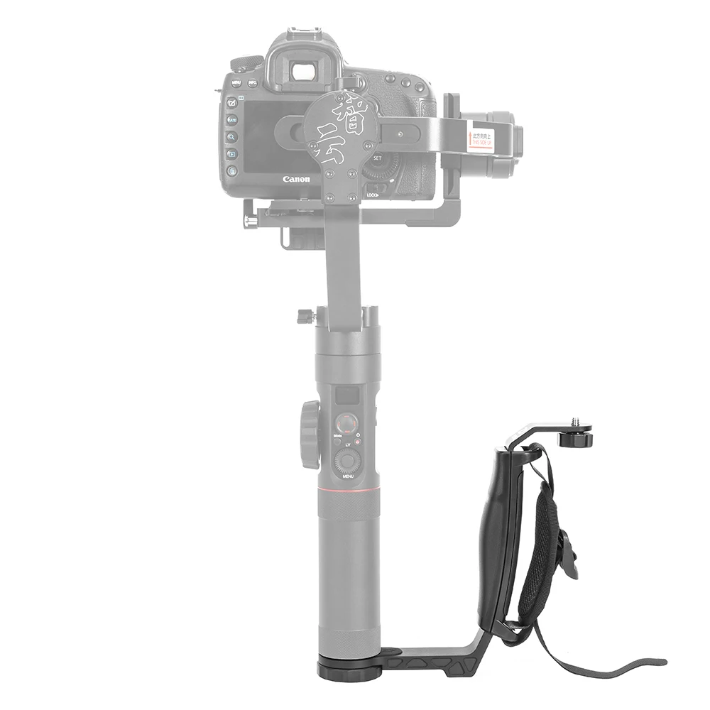 ZHIYUN кран 2 ручки с L кронштейн Rig 1/4 винтовой разъем для Weebill LAB Crane Plus трансмонтировать одной ручкой - Цвет: Черный