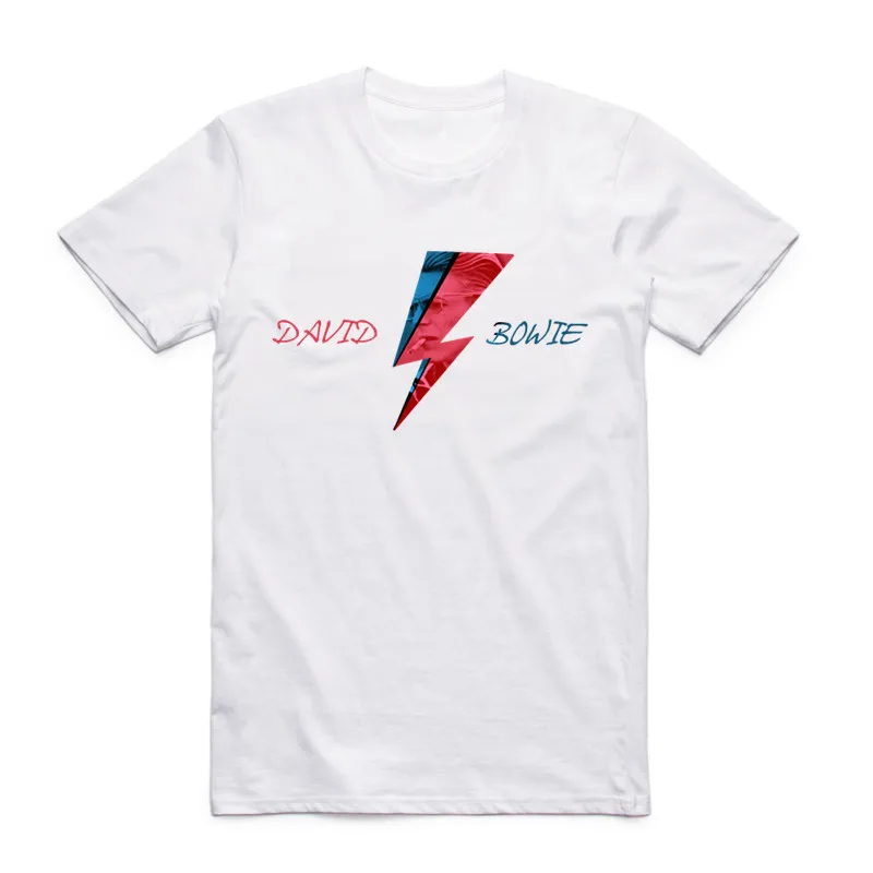 Летняя модная мужская Винтажная Футболка с принтом Rock Bowie David Ziggy Stardust белая