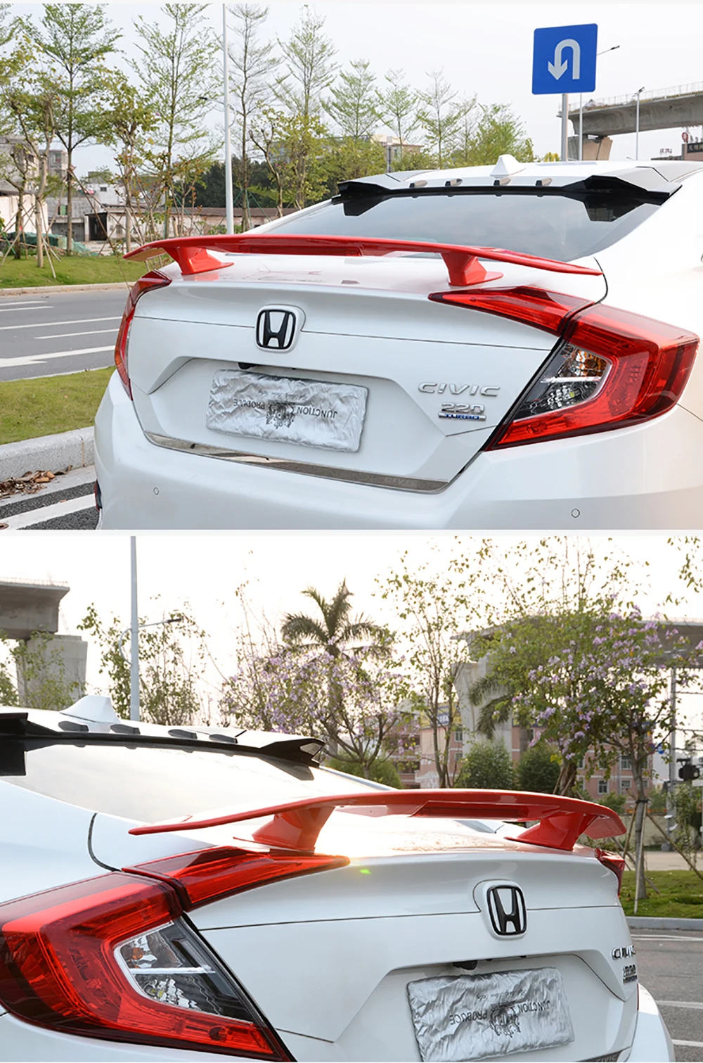 AITWATT Подходит для Honda Civic спойлер из углеродного волокна ABS пластик черный цвет задний спойлер задний багажник губы крыло автомобиля Стайлинг