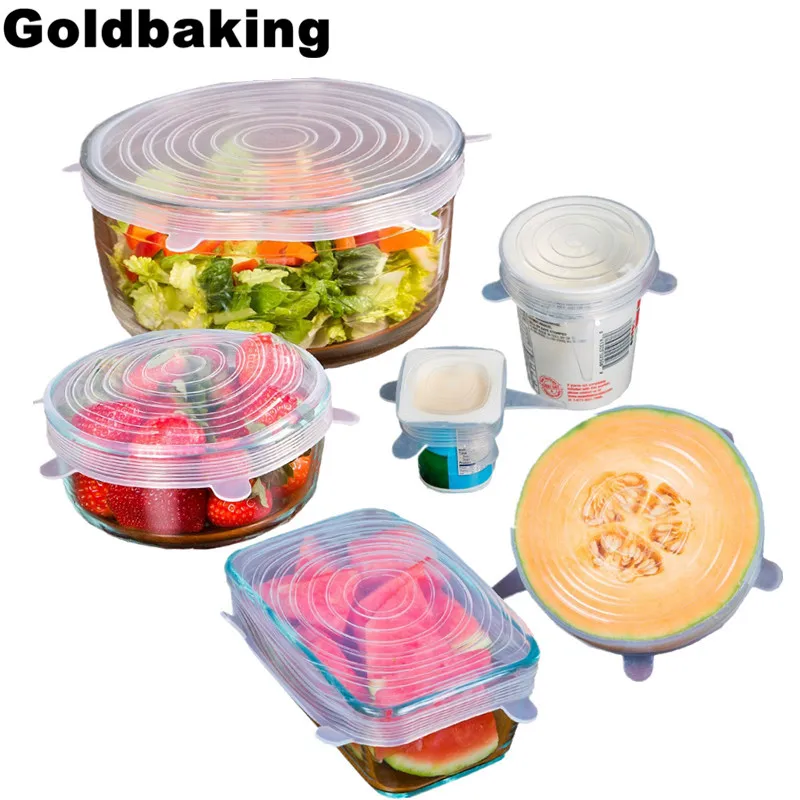 Многоразовые крышки для кухонной раковины силиконовые разного размера 6 шт.|lid