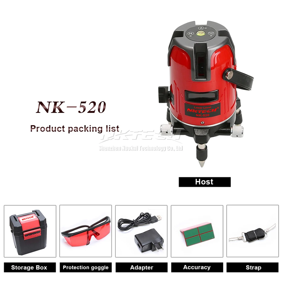 NKTECH лазерный нивелир NK 520 2/3/5 линии 360 градусов самовыравнивающийся