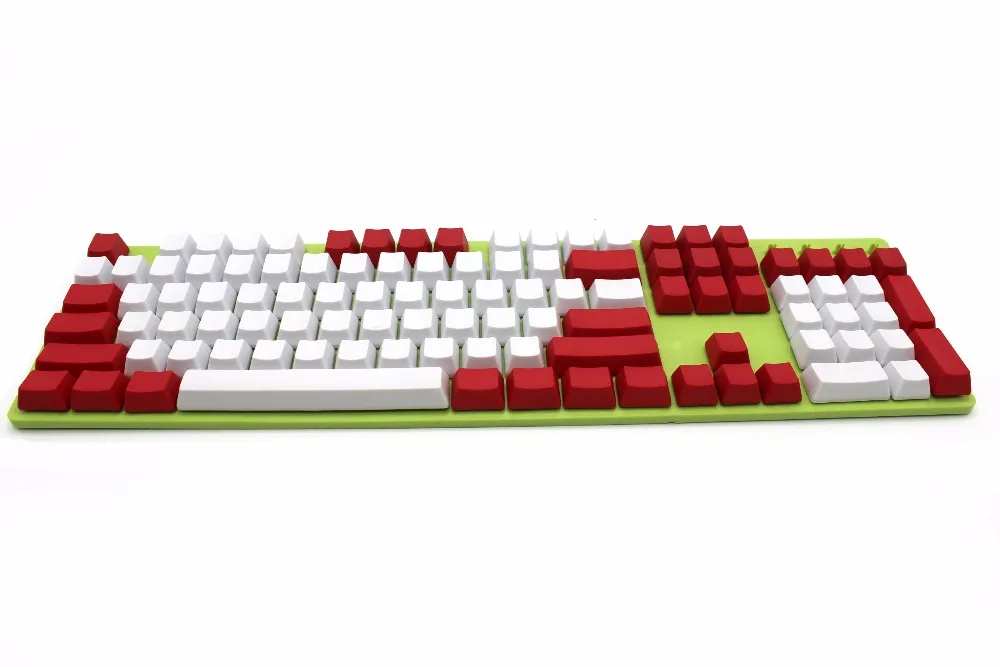 Бело-красные смешанные толстые клавиши YMDK PBT без рисунка ISO ANSI колпачки клавиш OEM