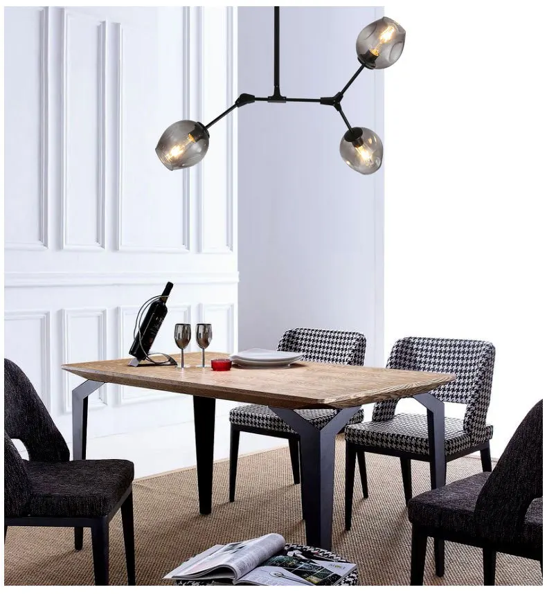 Nordic lighting restaurant chandelier post modern bedroom molecular magic bean light simple creative study room lamp gold black | Освещение
