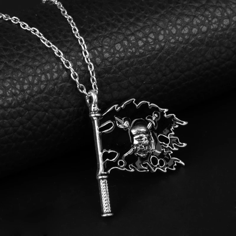 MQCHUN новинка 2017 года модное ожерелье из черной эмали с изображением пиратов