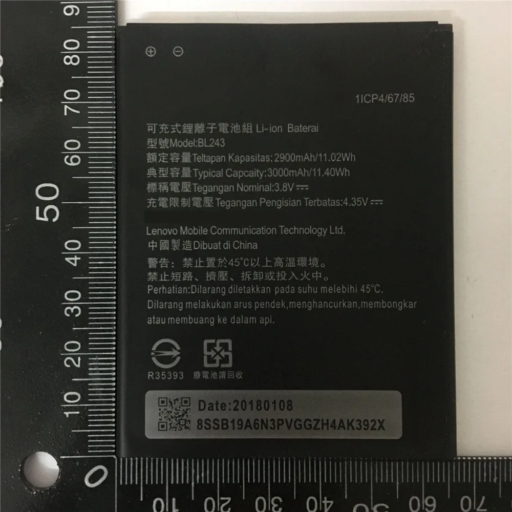 100% Оригинальный запасной аккумулятор 2900mAh BL243 для мобильного телефона lenovo K3 Note K50