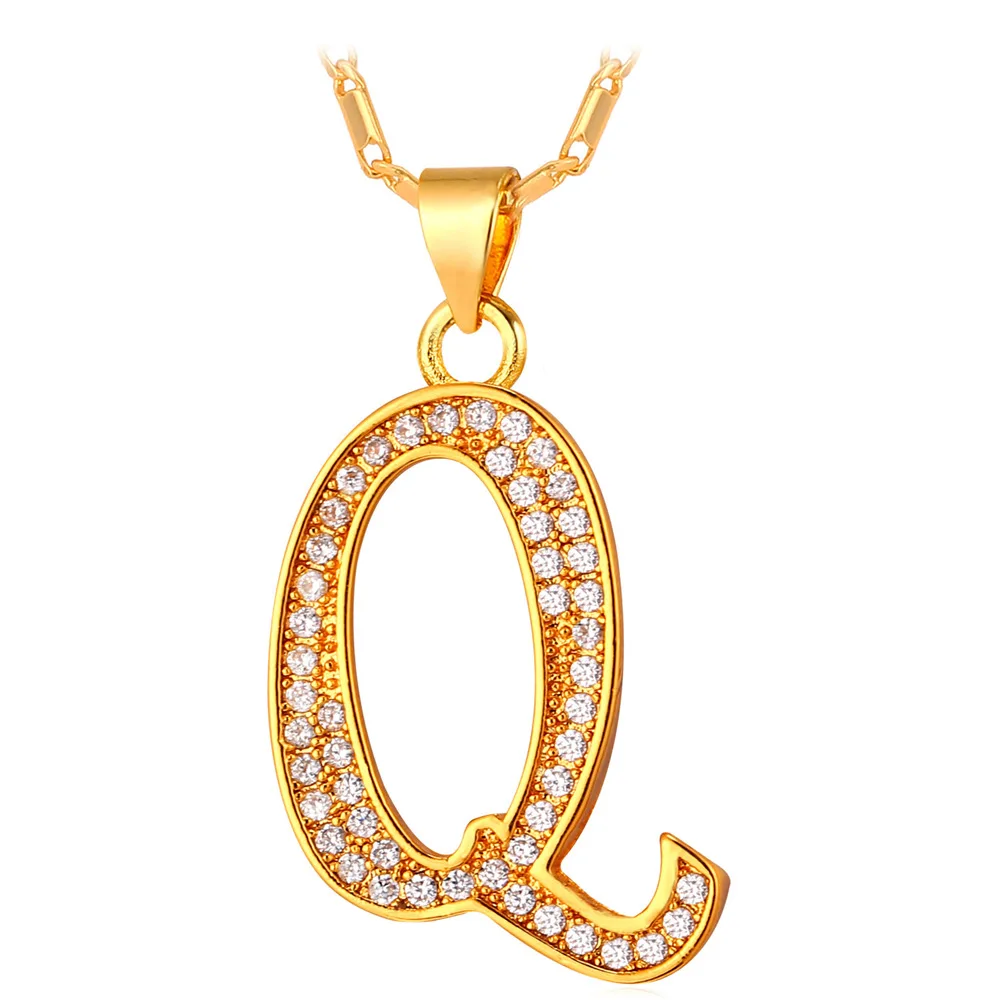 Gold Q Starlord Initial M буквы-подвески и ожерелье s для женщин и мужчин персонализированный подарок ювелирные украшения с надписями золотого цвета ожерелье P1683 - Окраска металла: Gold Q