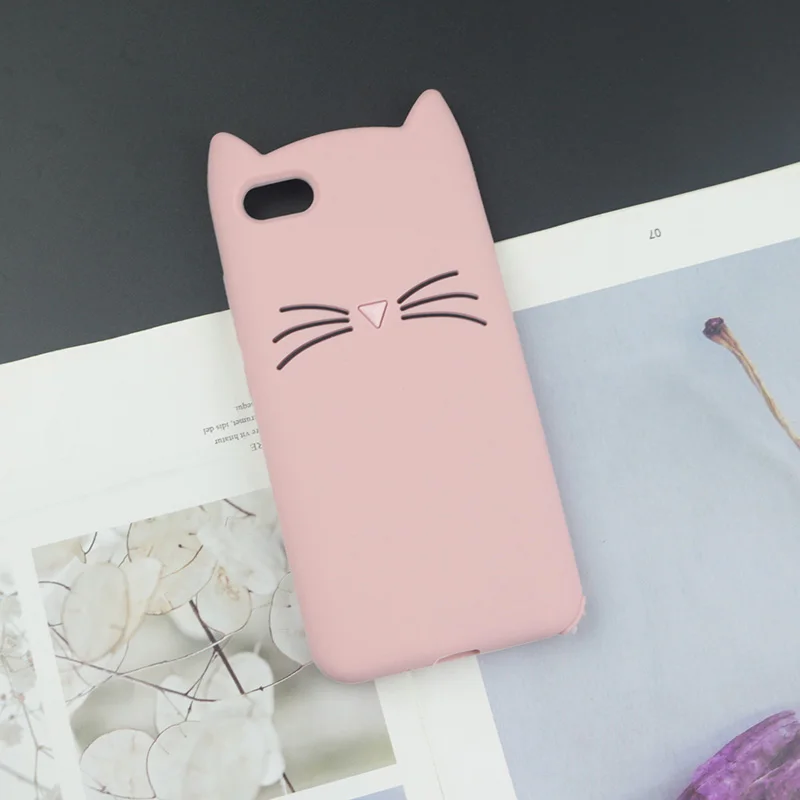 HuxuPink Милый 3D мультяшный силиконовый чехол для huawei Honor 7 S, чехол, Япония, блестящая борода, кошка, крышка в виде кошечки с милыми ушками для Honor7S 7 S - Цвет: HuxuPink