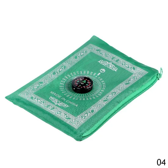 Light Green Новое поступление 100x60 см переносной Молитвенный ковер с компасом на коленях поли коврик для мусульманских ислам водонепроницаемый молитвенный коврик ковер с сумкой - Цвет: Light Green