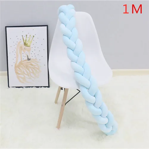 blue 1M 1 м/2 м/3 м Детская кровать бампер узел детская кровать подушка De Lit Tresse Bebe бортики для кроватки Детская кроватка бампер декор комнаты - Цвет: blue 1M