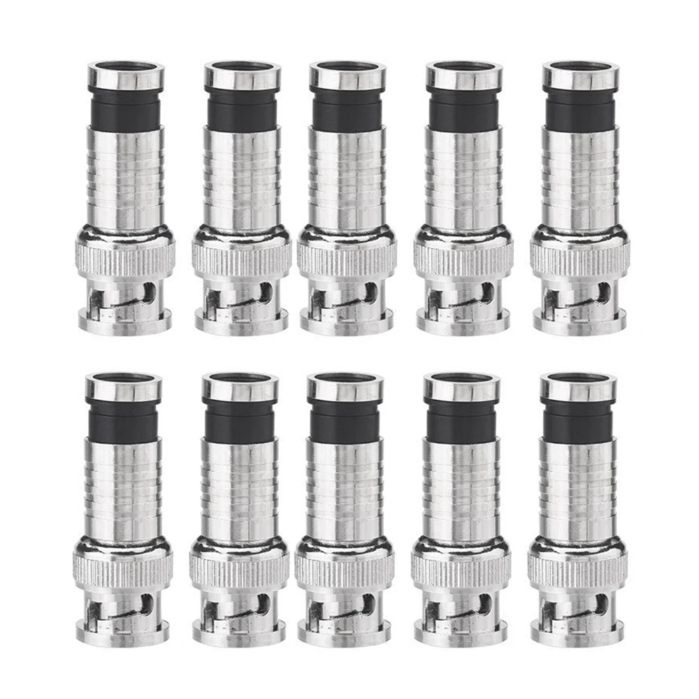 

CNIM Hot 10 pcs BNC Compression Connector for Coax RG59 Cable CCTV Cameras