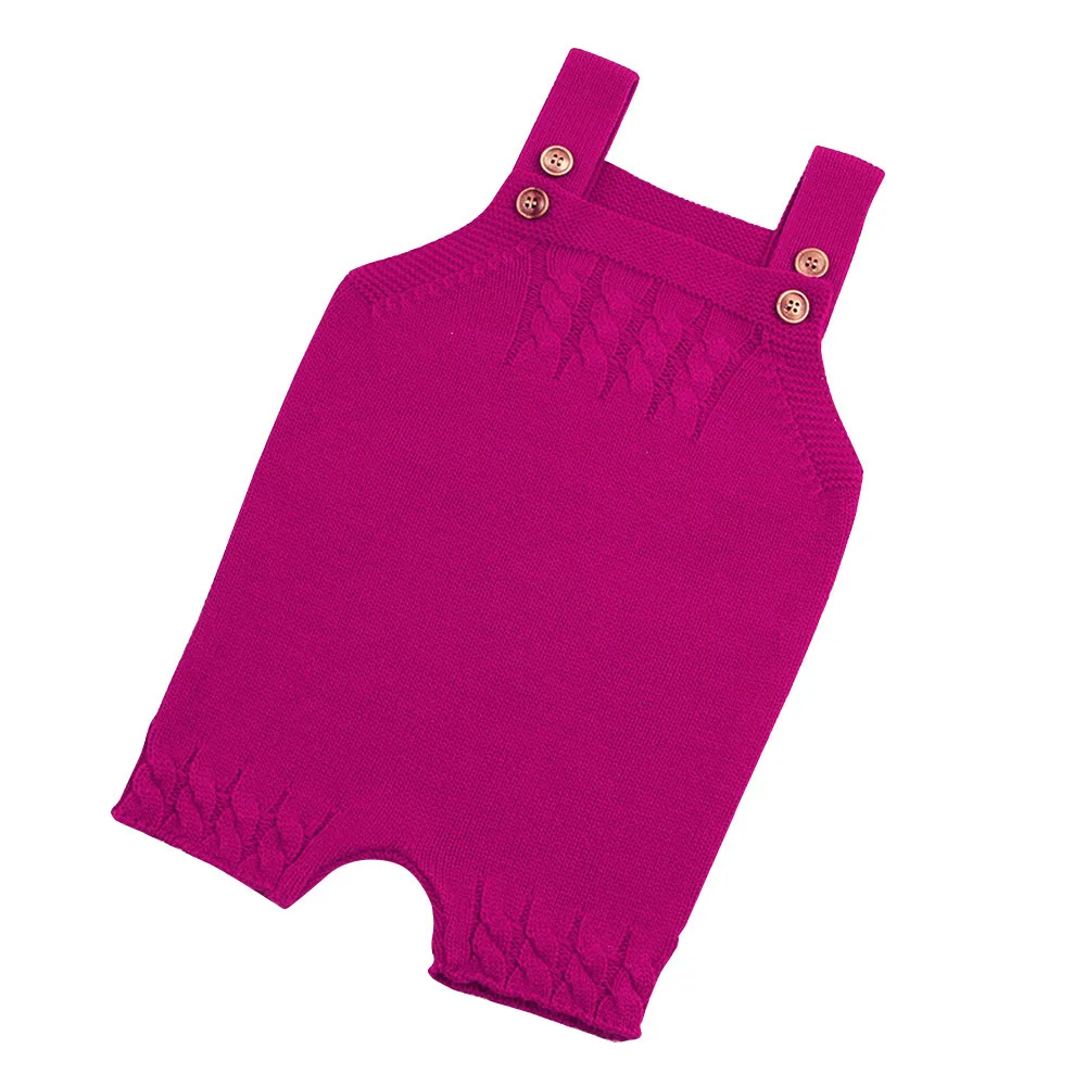 Hot Pink Детские комбинезоны; коллекция года; зимний однотонный хлопчатобумажный Детский комбинезон для мальчиков и девочек; теплая трикотажная верхняя одежда; модная детская одежда - Цвет: Hot Pink