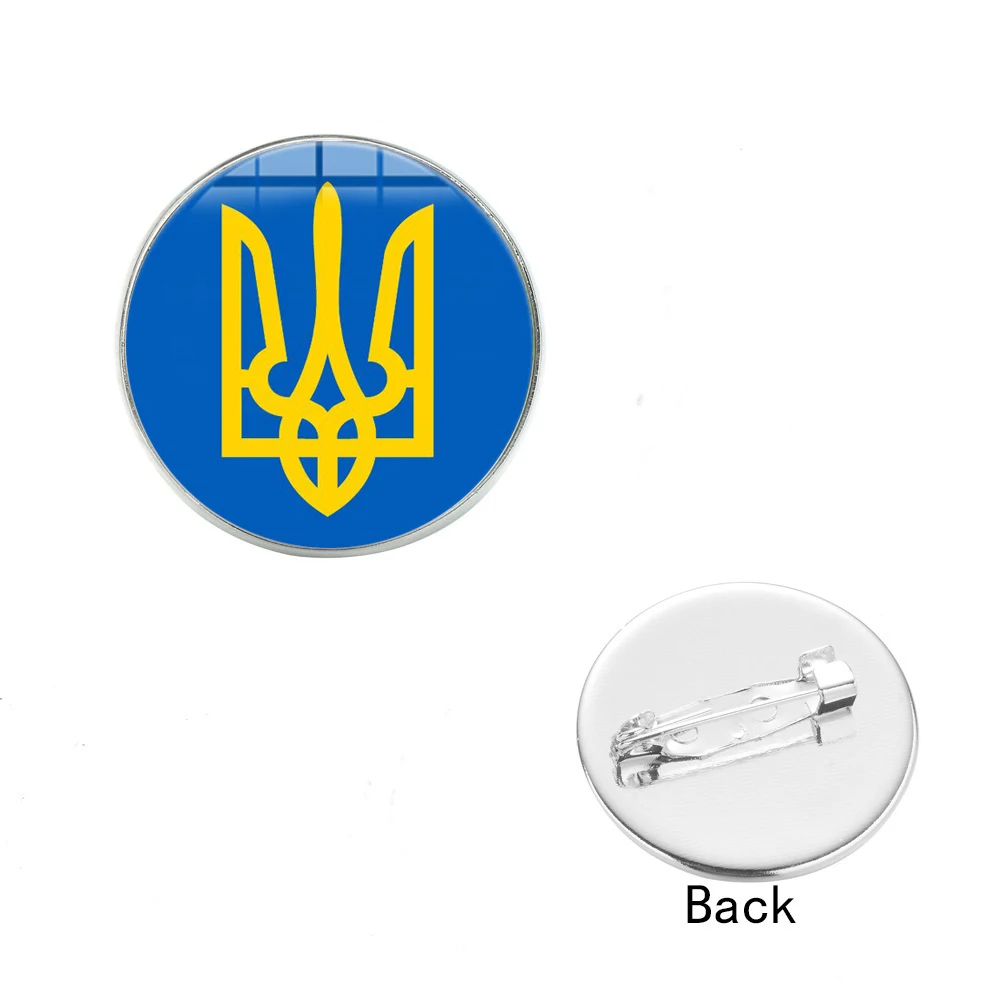 SIAN Tryzub украинский значок брошь украинский символ руны шаблон стекло Круглый драгоценный камень 3 вида стилей высокое качество одежда булавки для мужчин и женщин