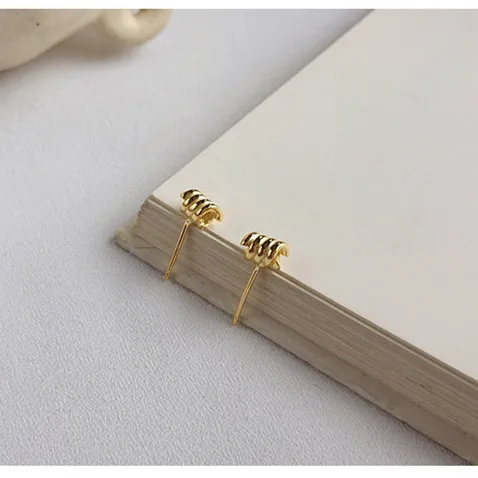 Semulem милые крошечные серьги гвоздики для женщин 925 Серебряные модные спиральные