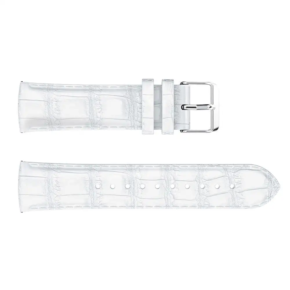 white Крокодиловые ремешки для Xiaomi Huami Amazfit Bip BIT Lite Молодежные кожаные Смарт-часы ремешок для amazfit браслет 20 ММ Спортивный - Цвет ремешка: white