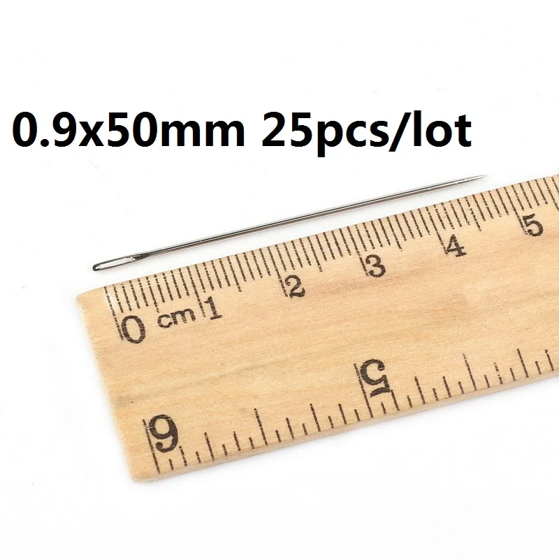 0.9x 50mm 25 шт. Нержавеющая сталь Швейные иглы, булавки, набор для рукоделия, для домашнего использования, ремесла бытовые швейные аксессуары ручной работы - Цвет: 0.9x 50mm