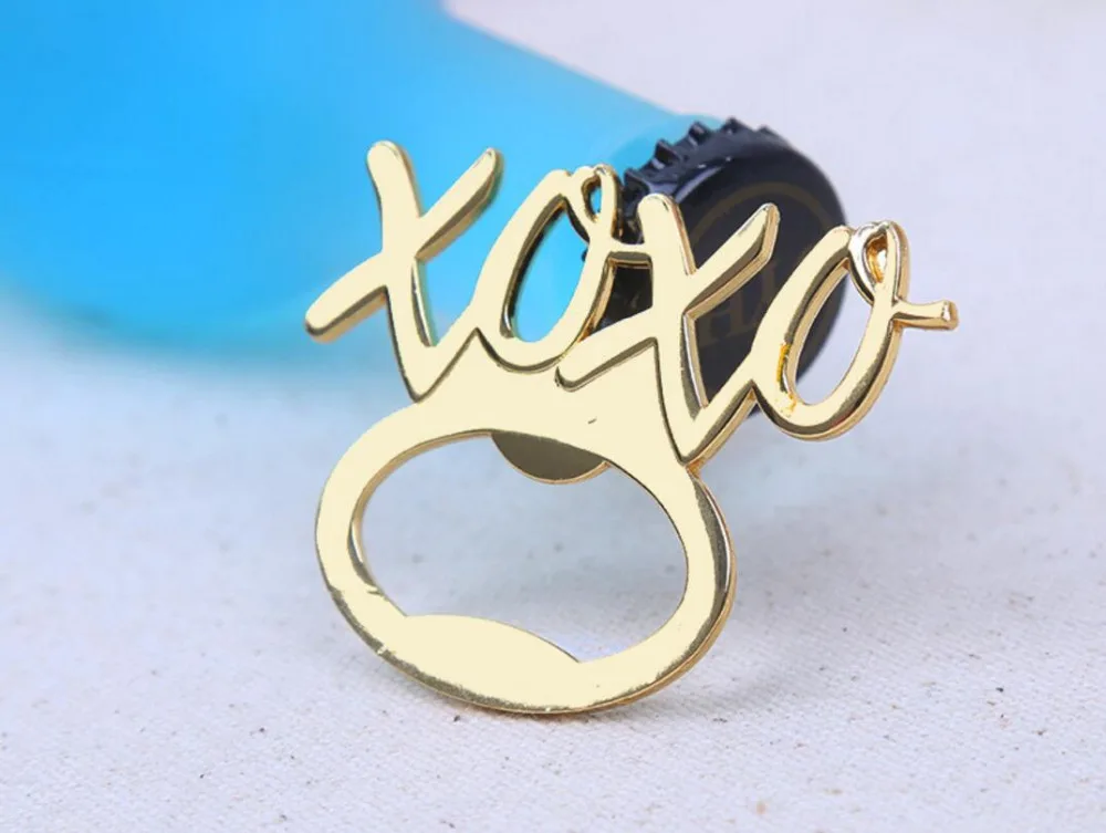 Новейшая мода новинка легированный металл золотой XOXO открывалка для пивных