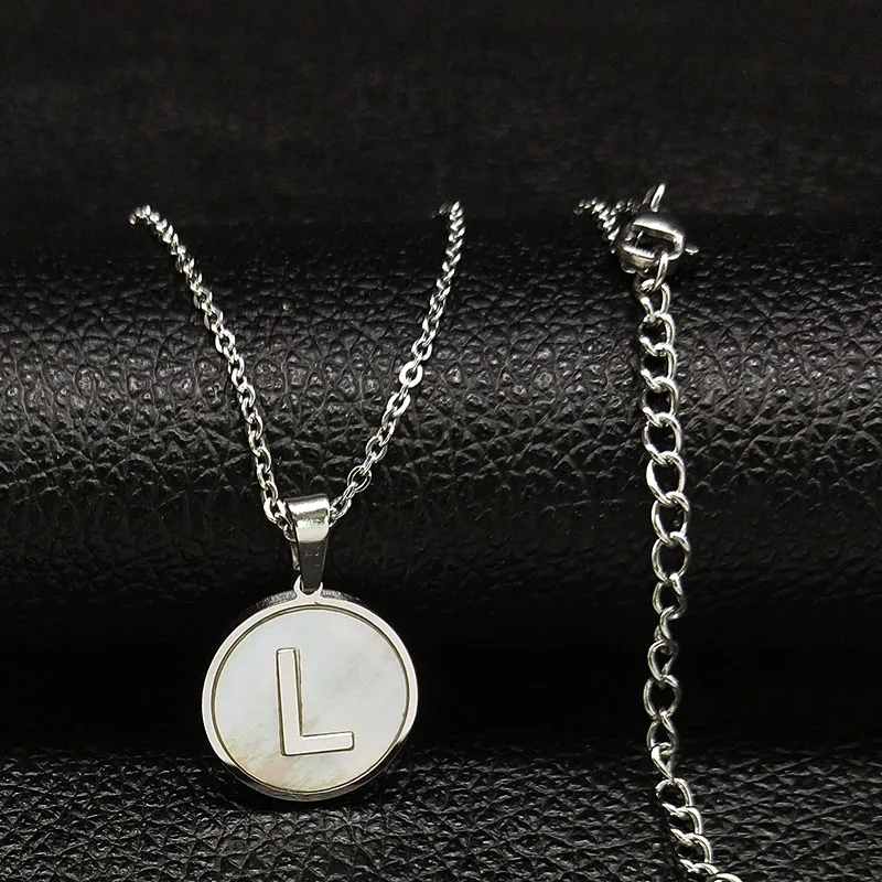 2021 Fashion Shell Stainless Steel Neckless for Women Gold Color L Letter Small Necklaces Pendants Jewelry collar mujer N18630 | Украшения