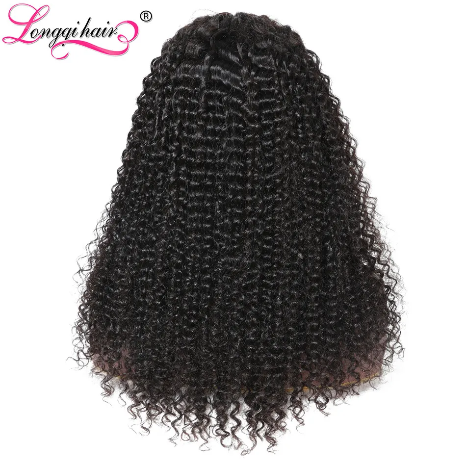 Longqi волос 13x6 Джерри вьющиеся волосы Remy человеческие Искусственные парики с