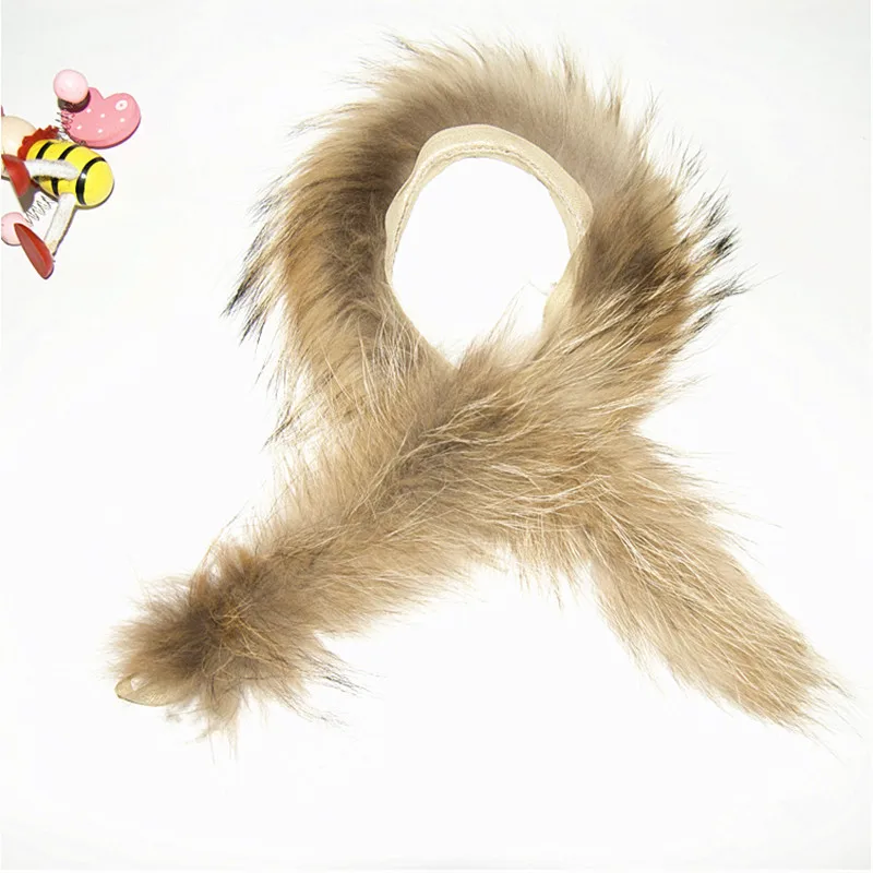 Детский воротник из меха енота аксессуары для одежды 70 см кожаный пуховик бейдж