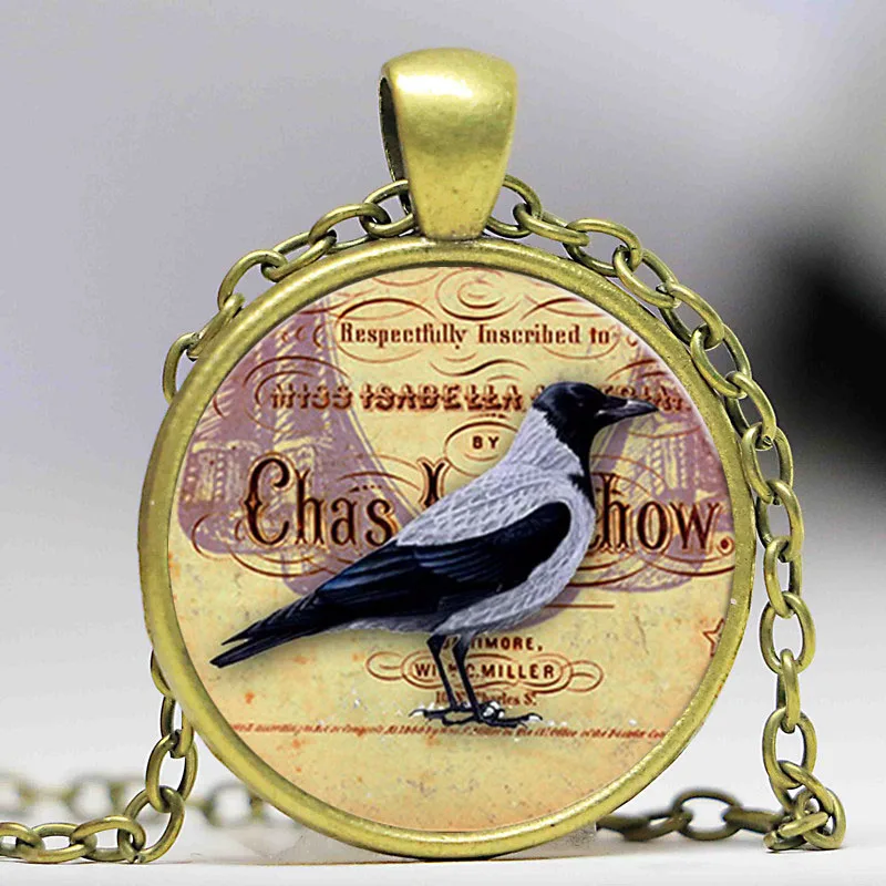 Винтажные Украшения на Хэллоуин женское ожерелье с узором ворона цепочка свитер