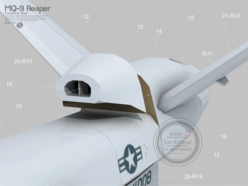 1:32 3D режущий аппарат для разведения атомайков самолет бумажная модель самолета