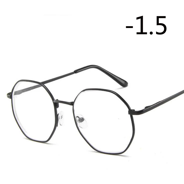 Myopia 150 1,0-1,5-2,0-2,5-3,0-3,5-4,0 женские мужские готовые очки для близорукости Ретро Металлические прозрачные линзы диоптрий очки для унисекс - Цвет оправы: Myopia 150