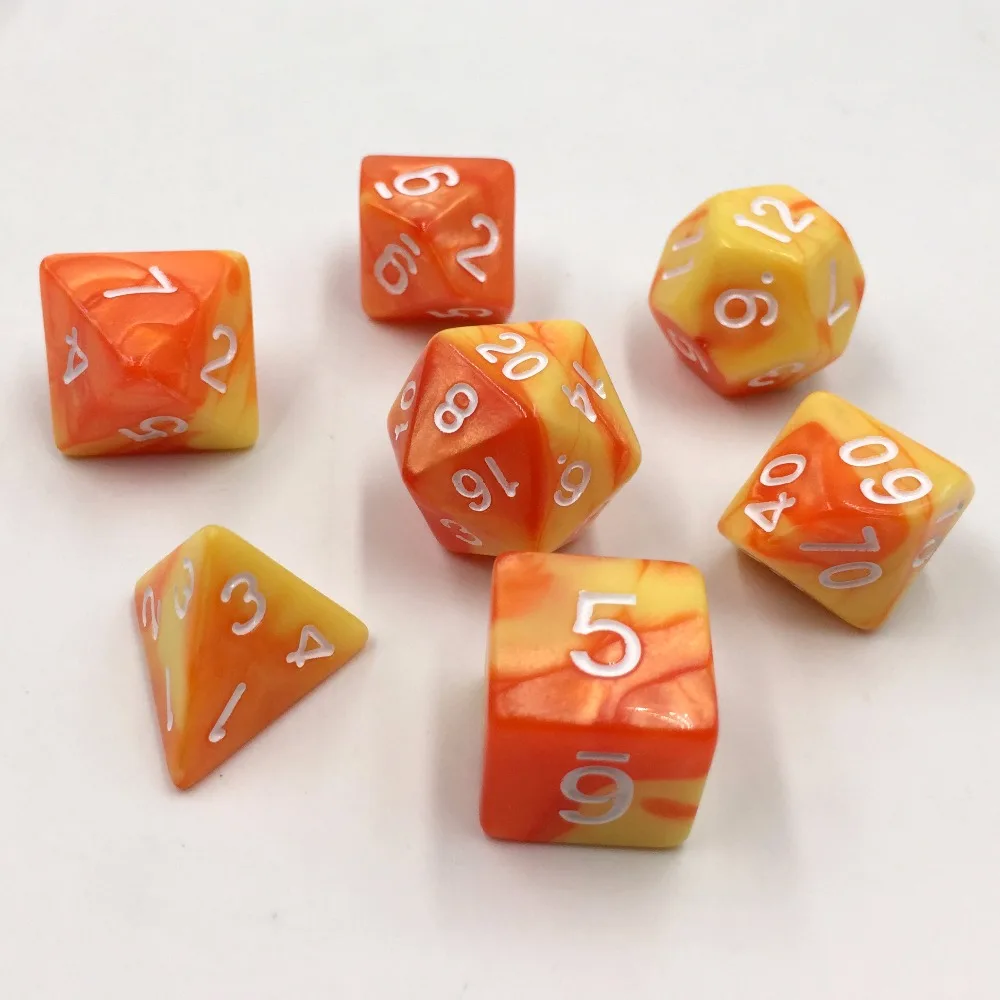 

Rollooo кости 7 шт./компл. разноцветные цифровые кости d4 d6 d8 d10 d % d12 d20 Rpg кости