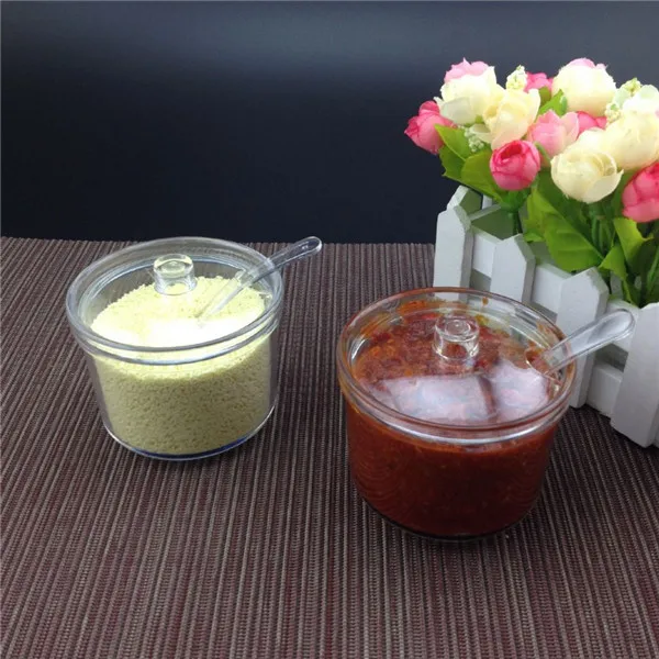 Acrylic Sugar &amp Creamer Pots condiment seasoning bowl salt shaker bottle kitchen can | Дом и сад